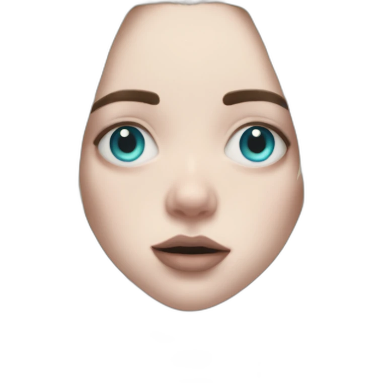 Billie eilish chanteuse cheveux bleus yeux bleus emoji
