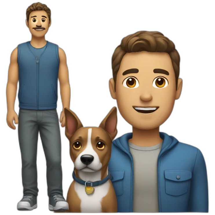 man and dog emoji