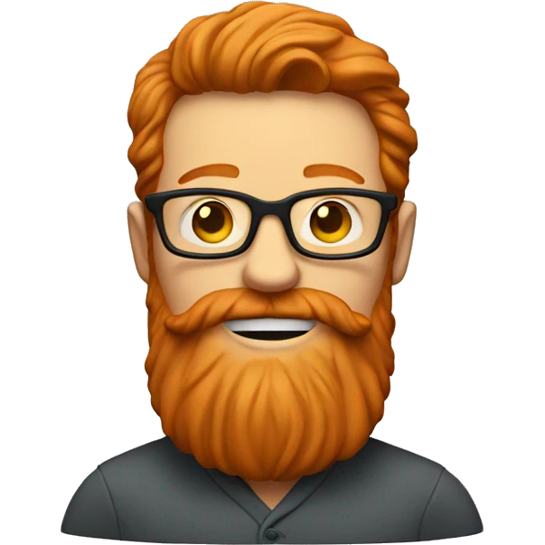 ginger man with beard and glasses emoji