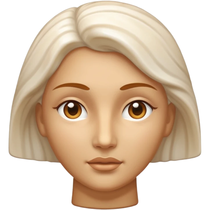 Marble style statue of woman face full white emoji