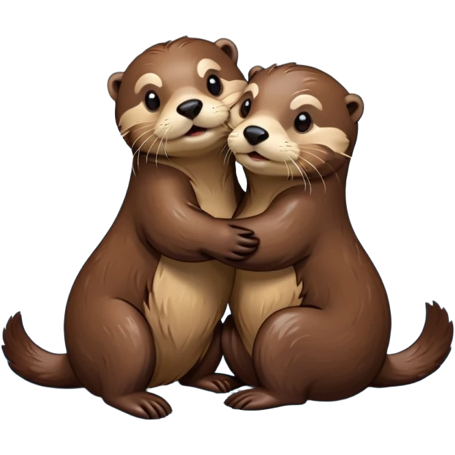 Otters on love emoji
