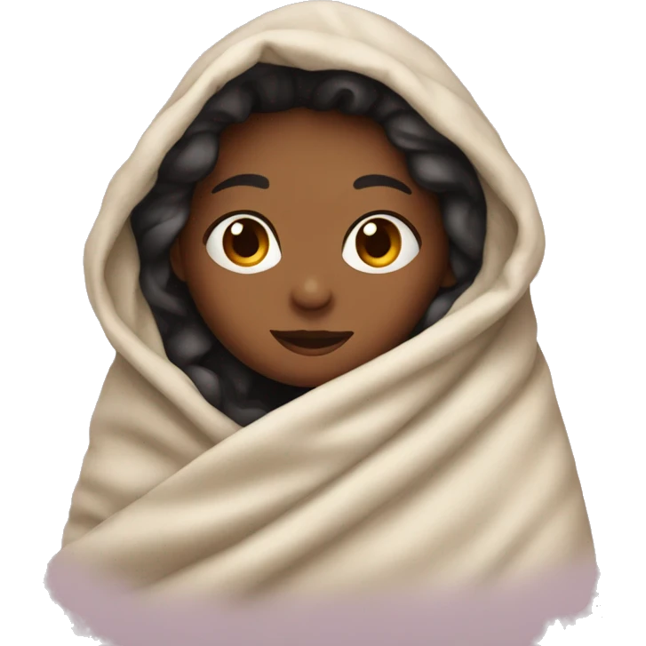 Girl cozy in a blanket  emoji