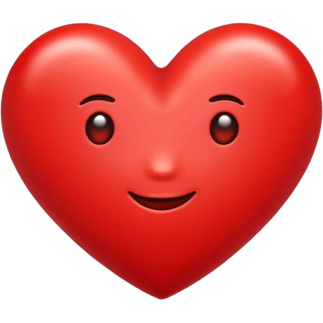 Emoji, red heart, simple shape, clean design emoji