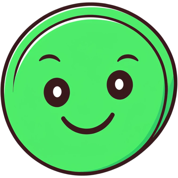 Elegant, refined Maya-inspired smiling face emoji, simple clean lines, geometric but beautiful, dark green on white emoji