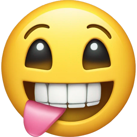 The smiley face is missing a front tooth emoji