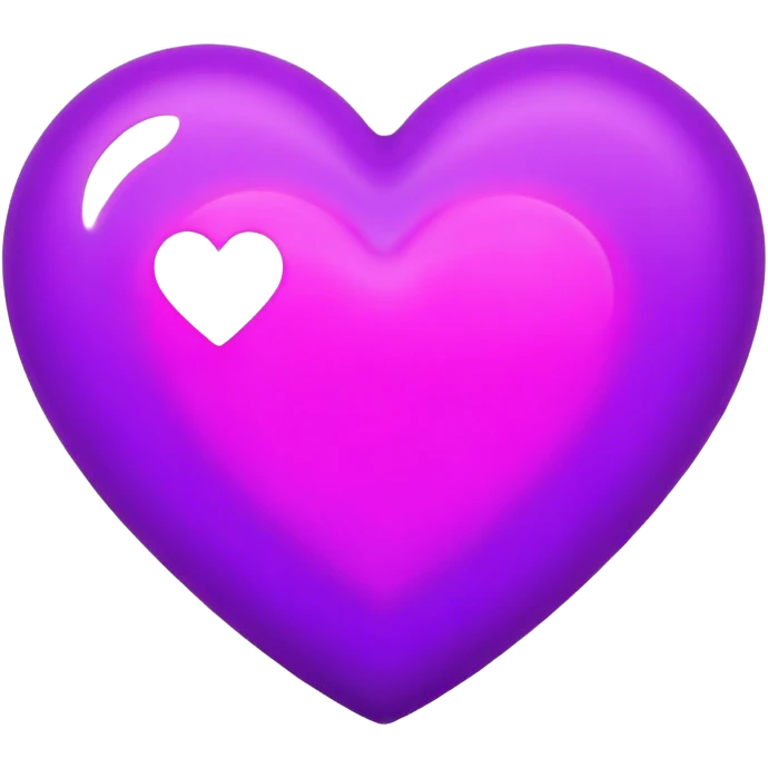 Neon purple heart emoji