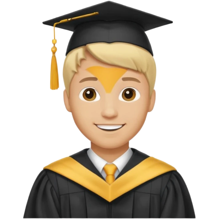 light skin blonde hair man graduated emoji