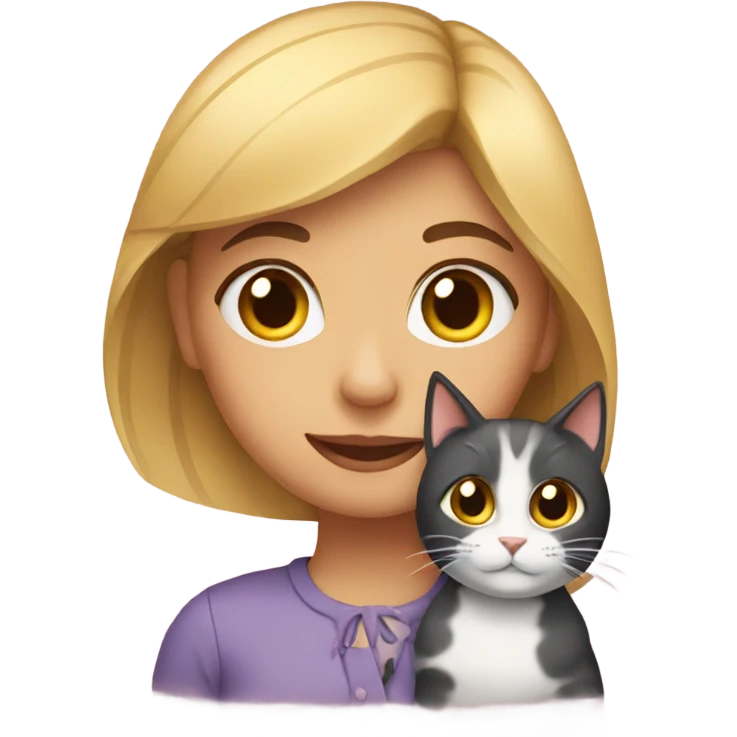 Girl with cat emoji