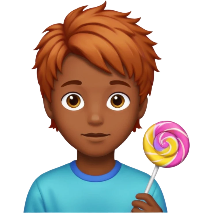 boy with hair looking like candy emoji