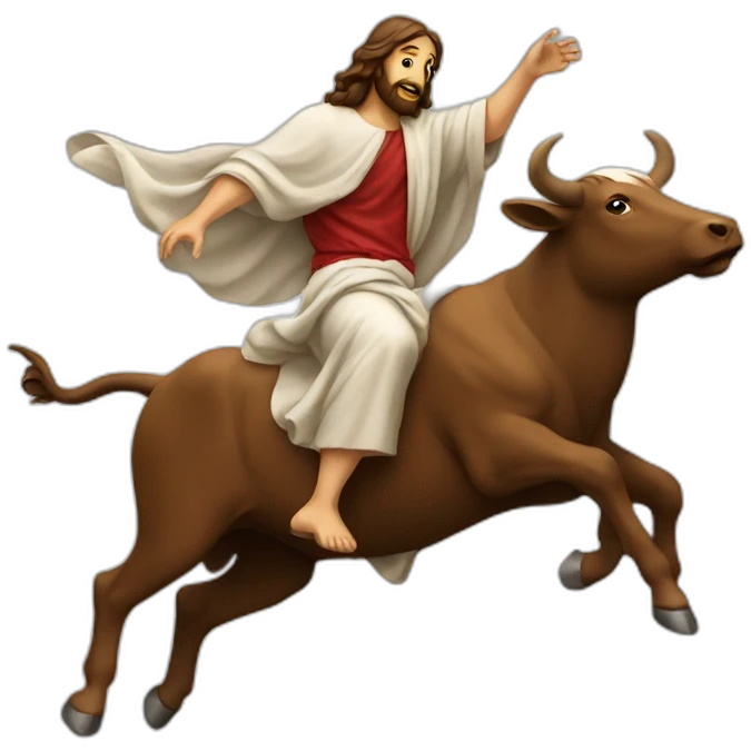 jesus riding a bull emoji