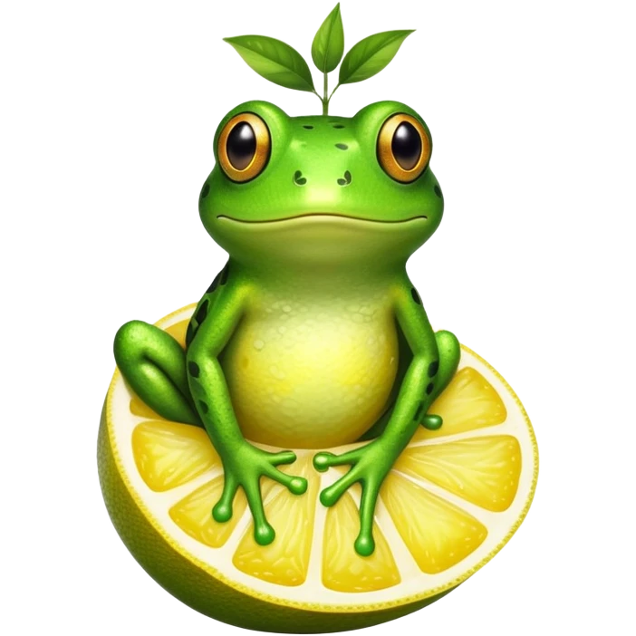 Frog in the shape of a lemon emoji