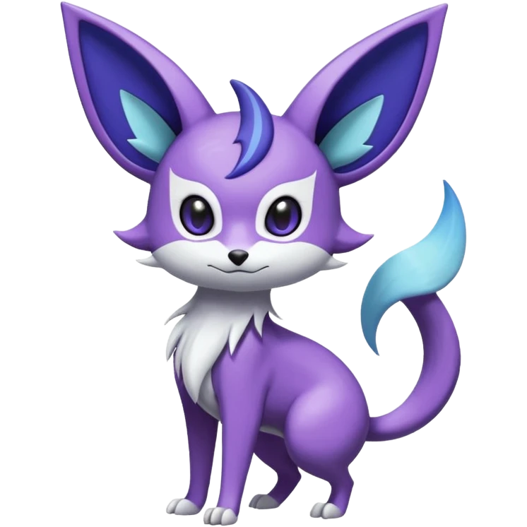 Shiny Cute Espeon-Noibat-Mightyena-Silvally-Fakémon-hybrid-creature (full body)  emoji