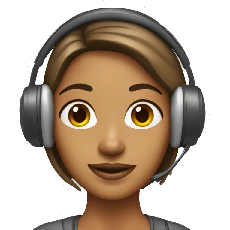 tan woman with a headset emoji