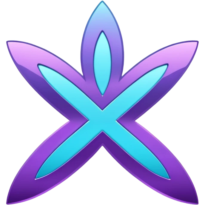 Purple and Cian symbol X twitter emoji