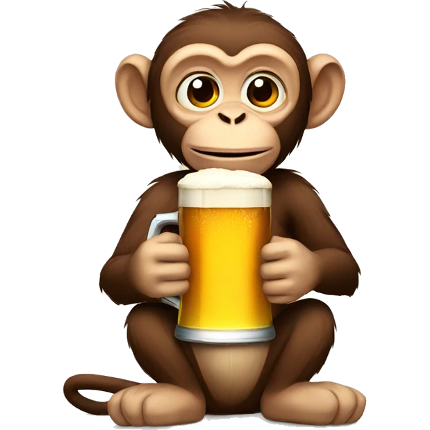 Monkey with beer in hand emoji