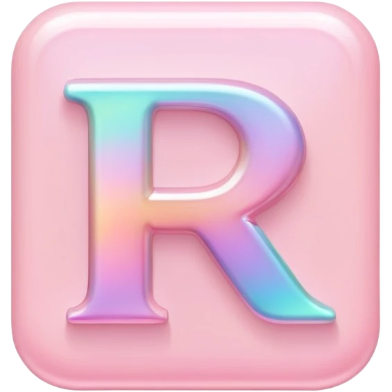 Iridescent pastel pink Font setting icon with letter  emoji