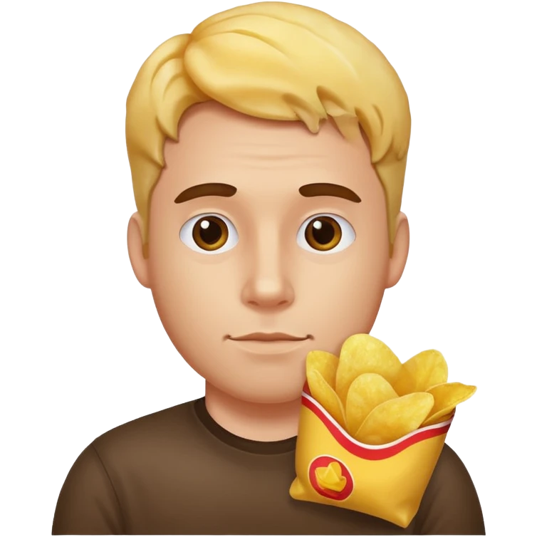 a potato chip on a mans shoulder emoji