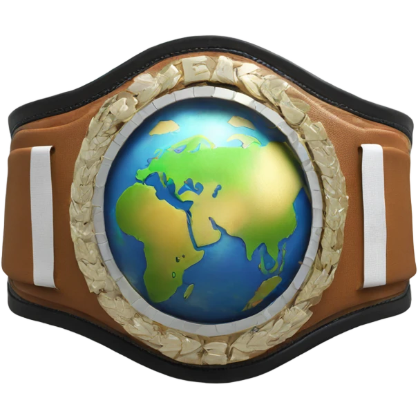Championship title belt with the earth on front emoji