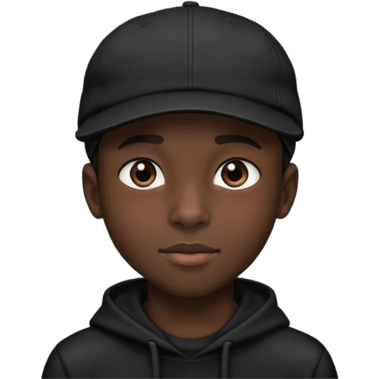 Black boy with black cap  emoji
