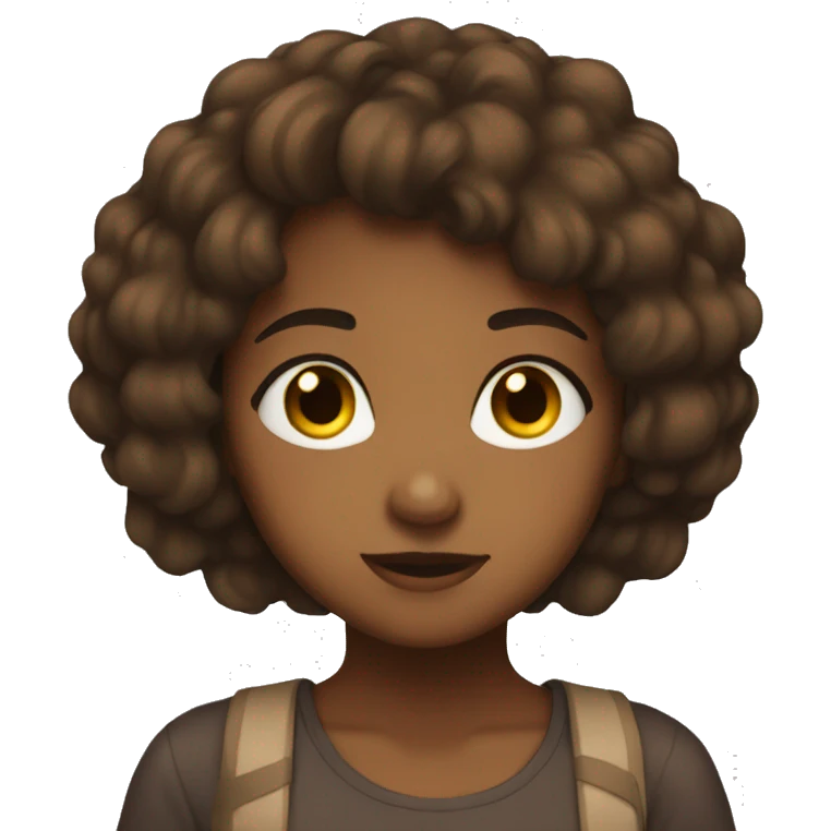 brown girl watching anime emoji