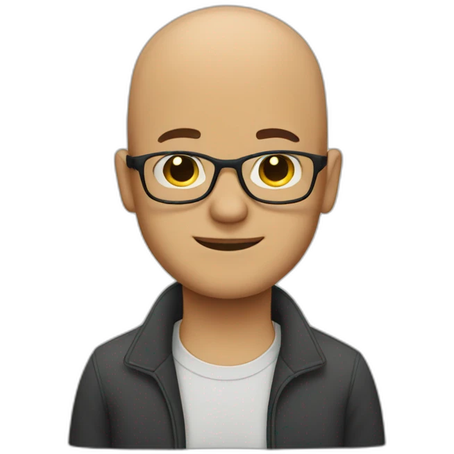 bald man with glasses emoji
