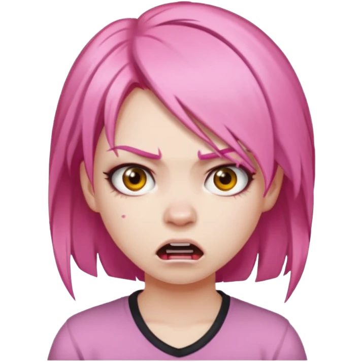 ragazza capelli rosa arrabbiata emoji