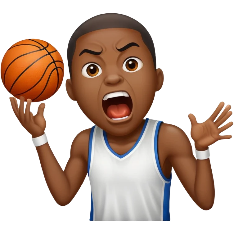 Black person screamin with a basketball  emoji