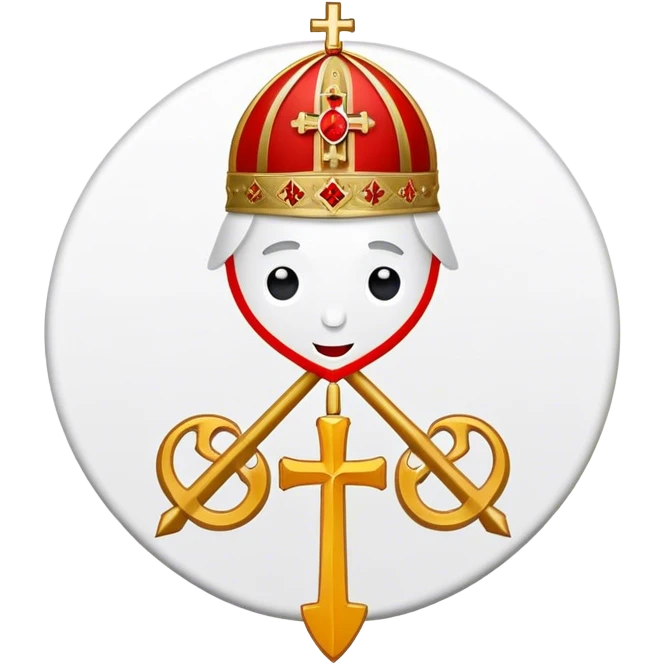 Pope's emblem with a touch of red emoji