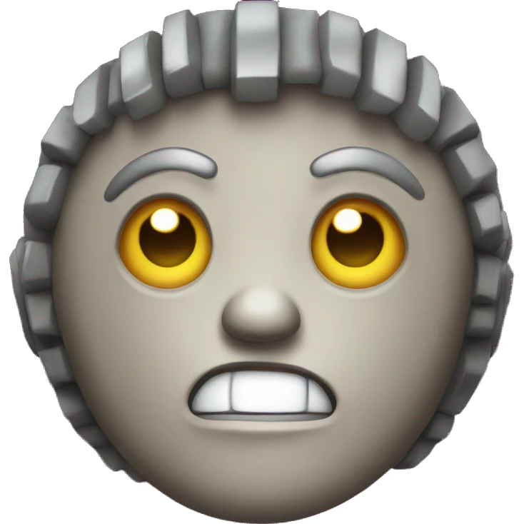 a reaction face of a man or robot or alien  emoji