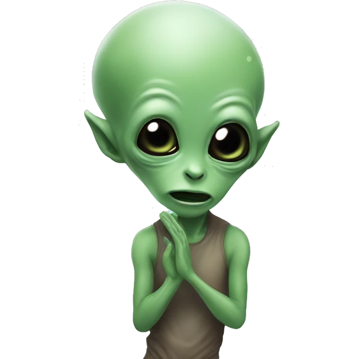 alien sending a kiss emoji