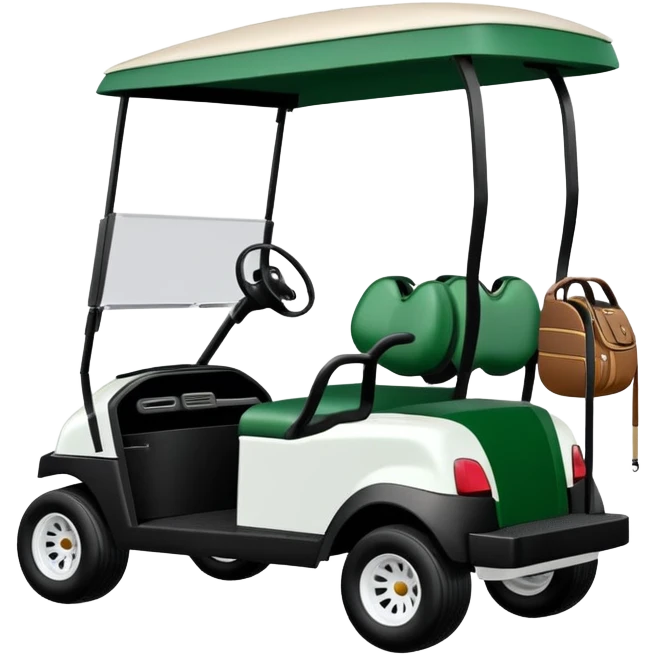 Club car golf cart with golf club bags emoji