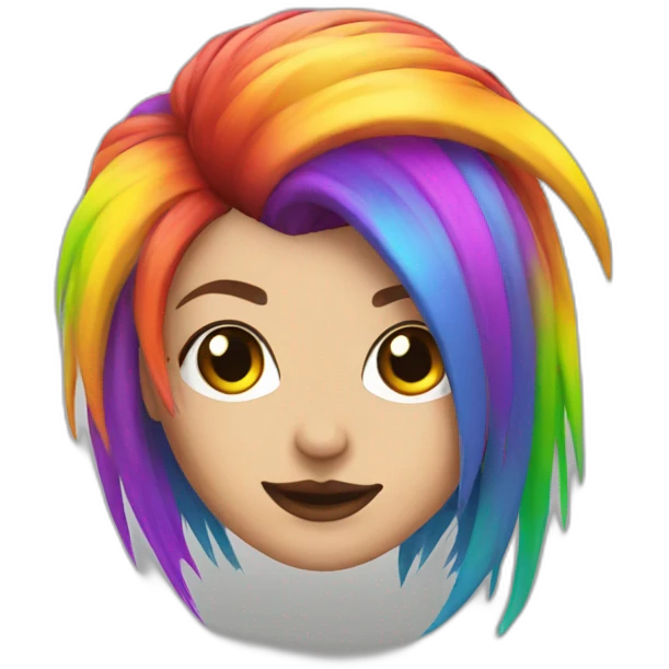 Rainbow hair punk girl emoji
