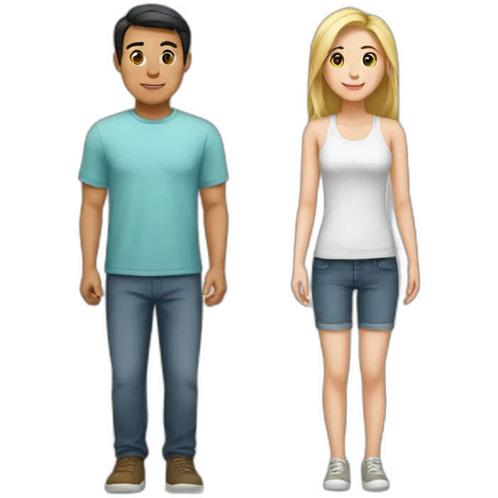 asian male and white female toegether emoji