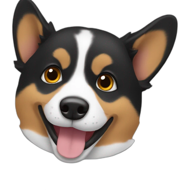 Black corgi rollover emoji