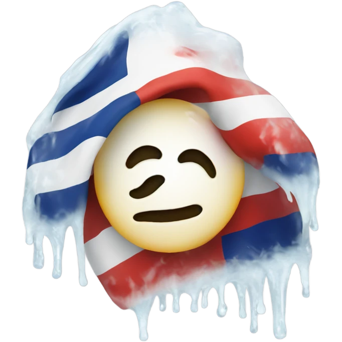 Freezing icy cold French flag  emoji