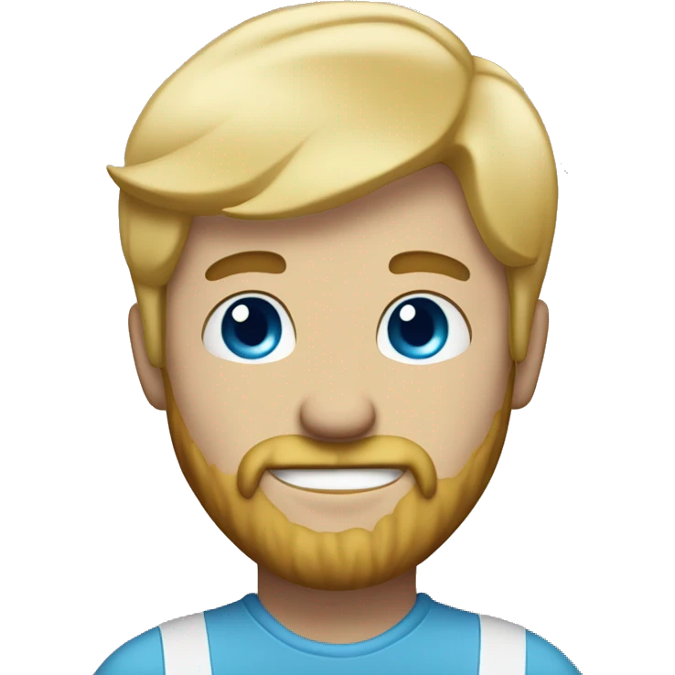man with blonde hair, blue eyes, 3-day beard and a mischievous smile emoji