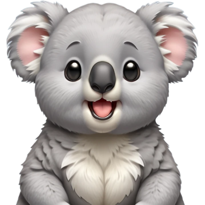 cinematic-cute-yawning-fluffy koala-portrait-emoji,-head-tilted-slightly-with-a-dramatic,-wide-open-yawn,-showcasing-a-soft,-downy-grey-fur-with-drooping-ears-and-round-eyes-barely-open-in-drowsy-contentment,-simplified-yet-irresistibly-adorable, realistic fluffy emoji