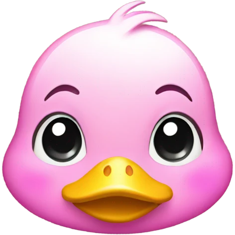 Cute yellow duck w pink ha emoji