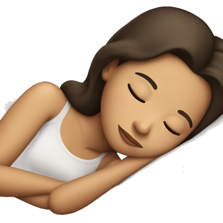 Brunette girl sleeping emoji