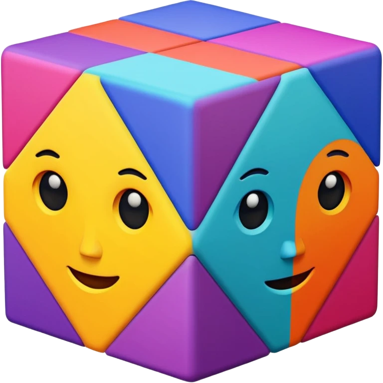 cube with different patterns on each face emoji