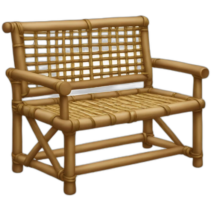 Rattan Bench chair emoji