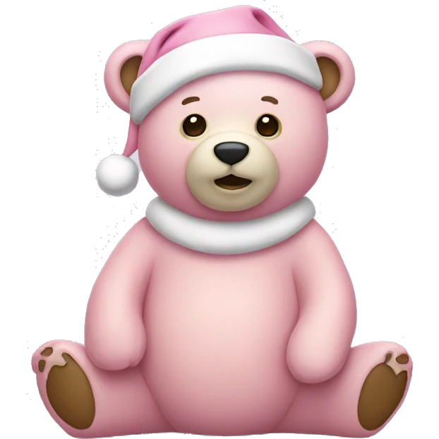 Light pink Christmas bear emoji