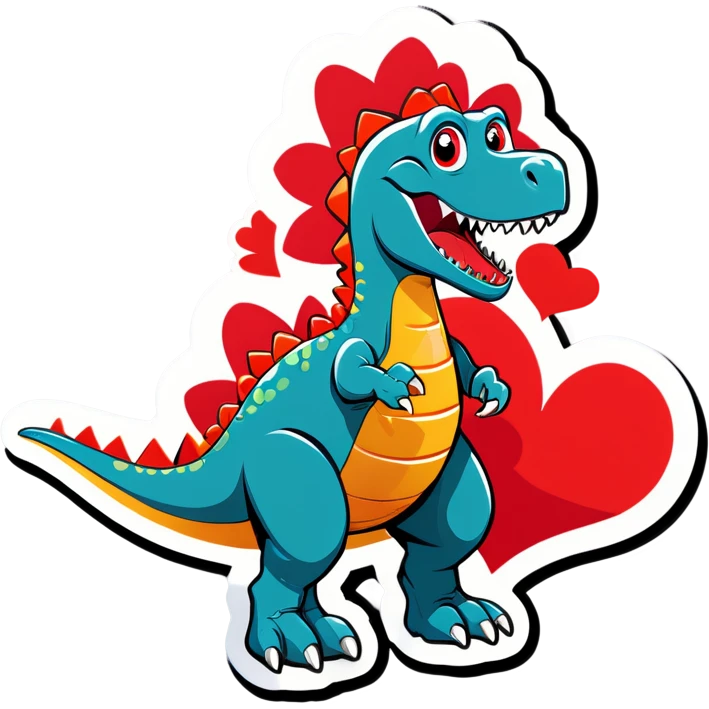 Red Valentine’s Day dinosaur emoji