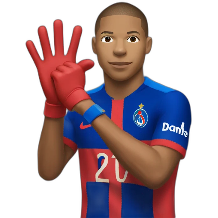 Mbappe choquée avec les mains derrière la tête emoji