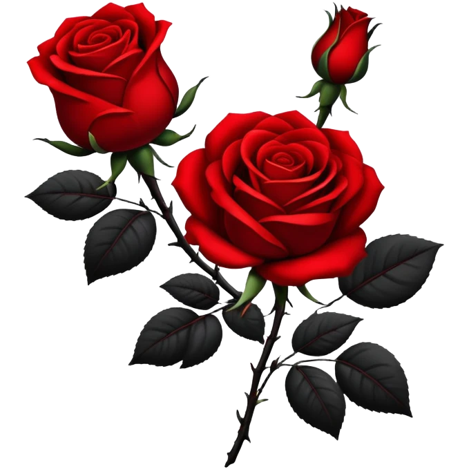 Black and red roses emoji