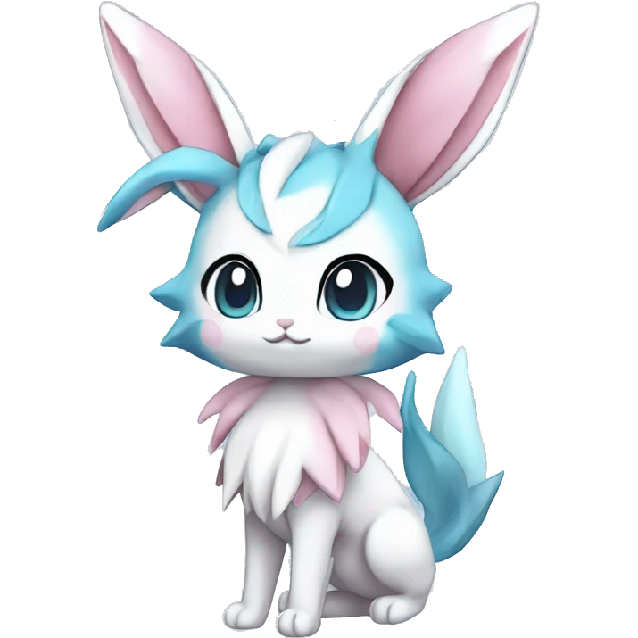 Kawaii Chibi Sylveon-Bunny-Glaceon-Vaporeon-Pokémon full body emoji