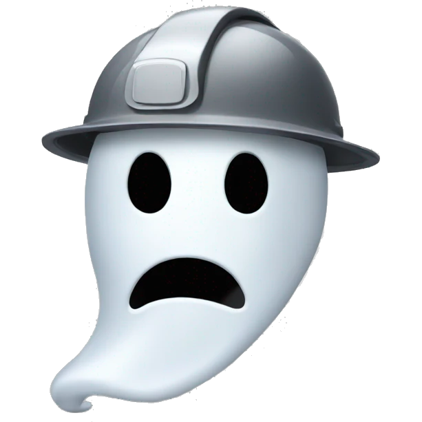 ghost wearing a hard hat emoji
