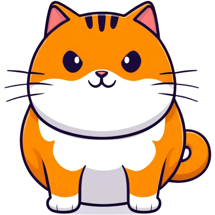 fat orange cat emoji