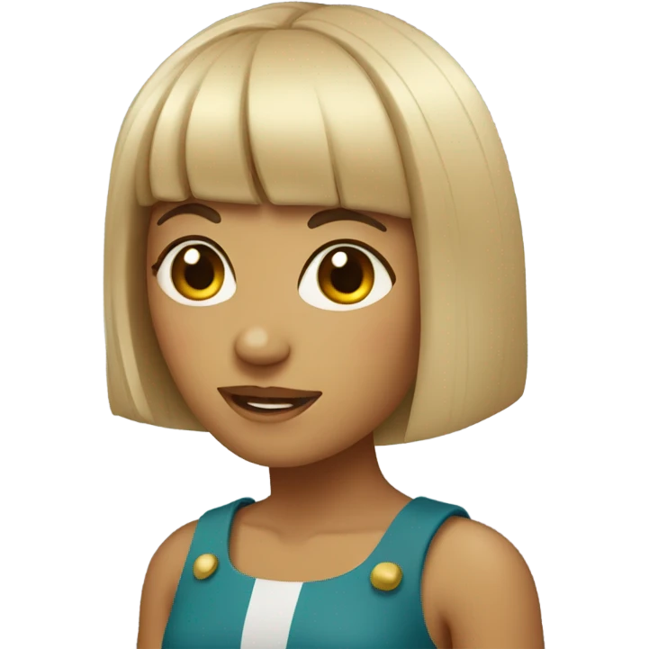 Girl with bangs going to Greece emoji