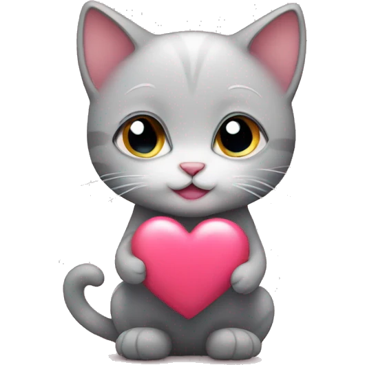 kitty with a heart emoji